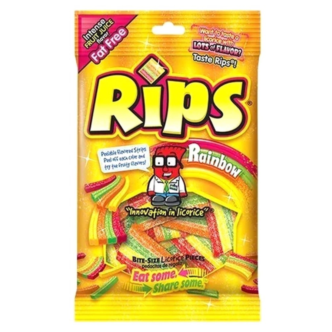 Rips Rainbow Bite-Size Licorice Candy 113g