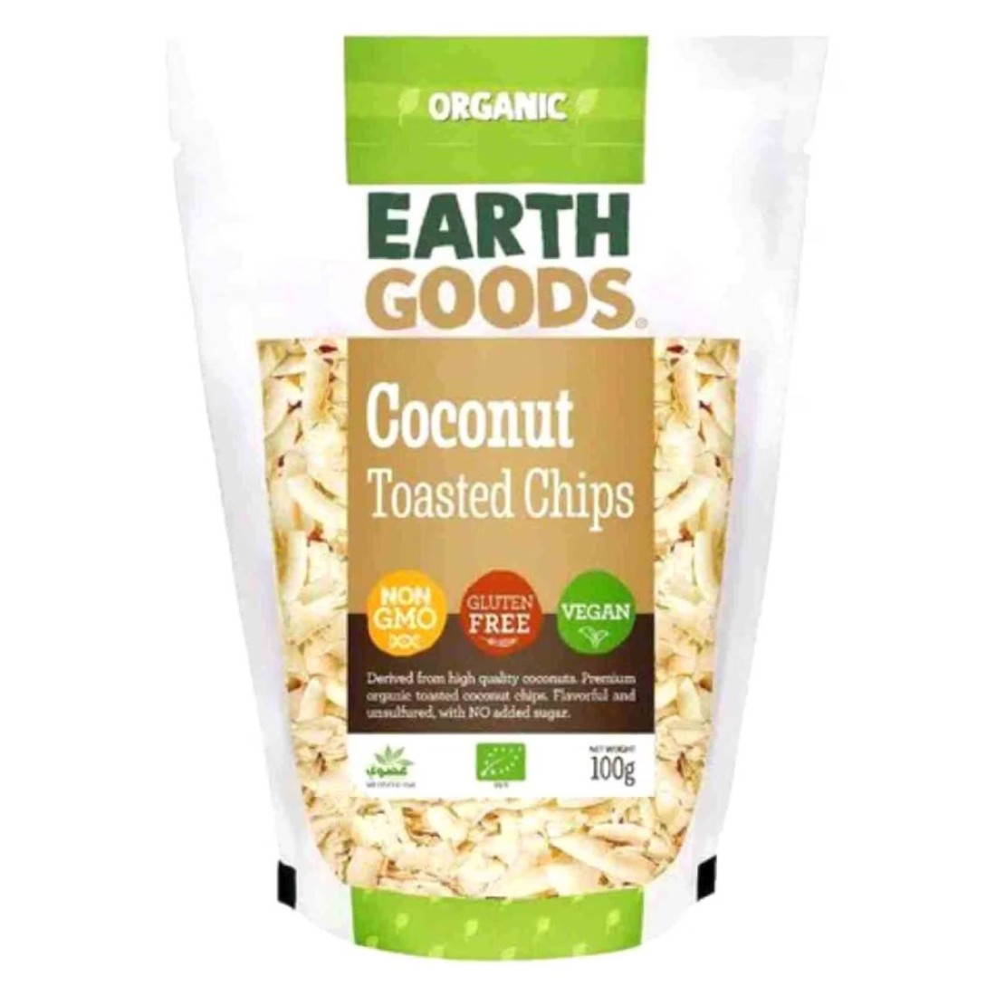 Earth Goods Organic Coconut Toasted Chips 100g