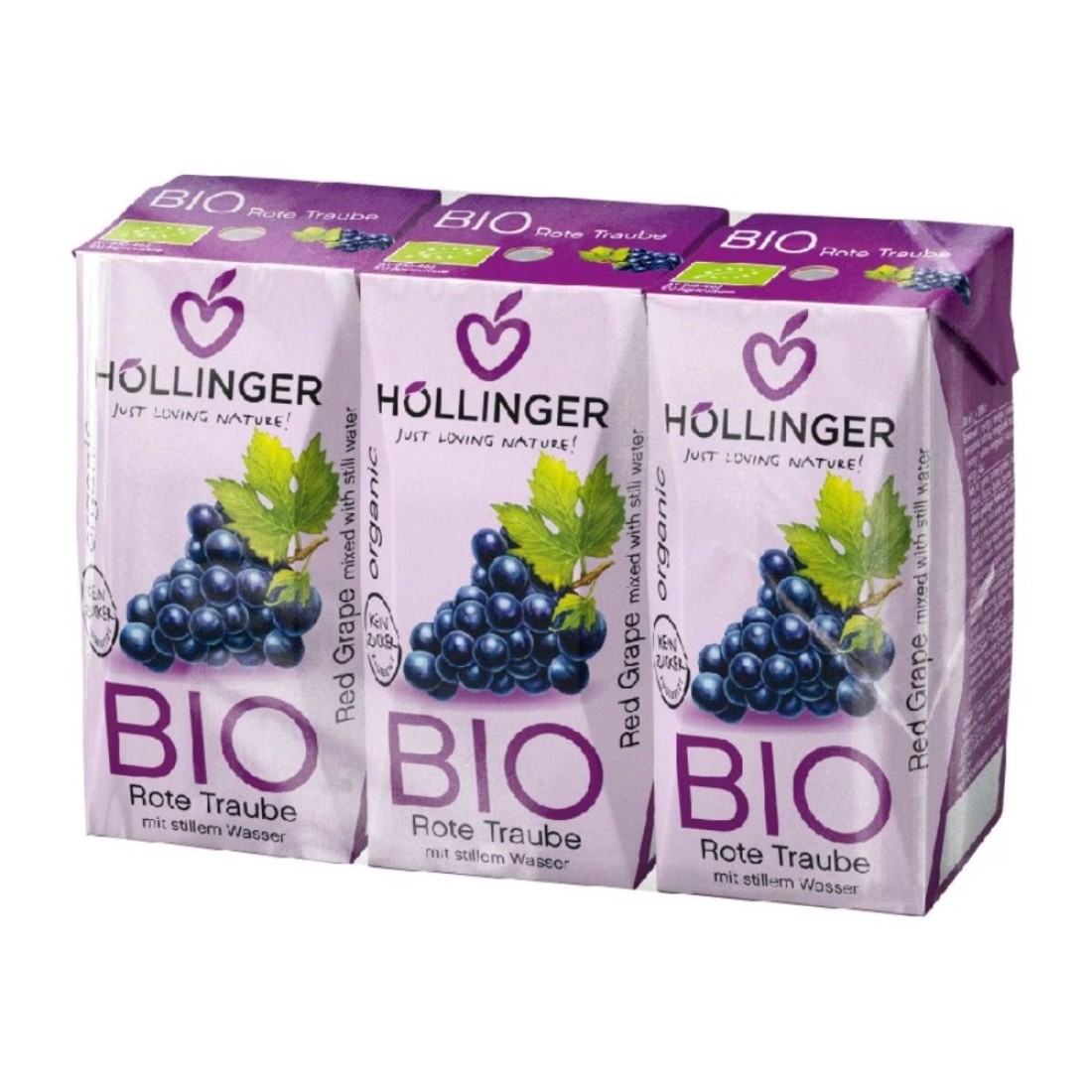 Hollinger Bio Organic Red Grape Juice 200ml Pack of 3