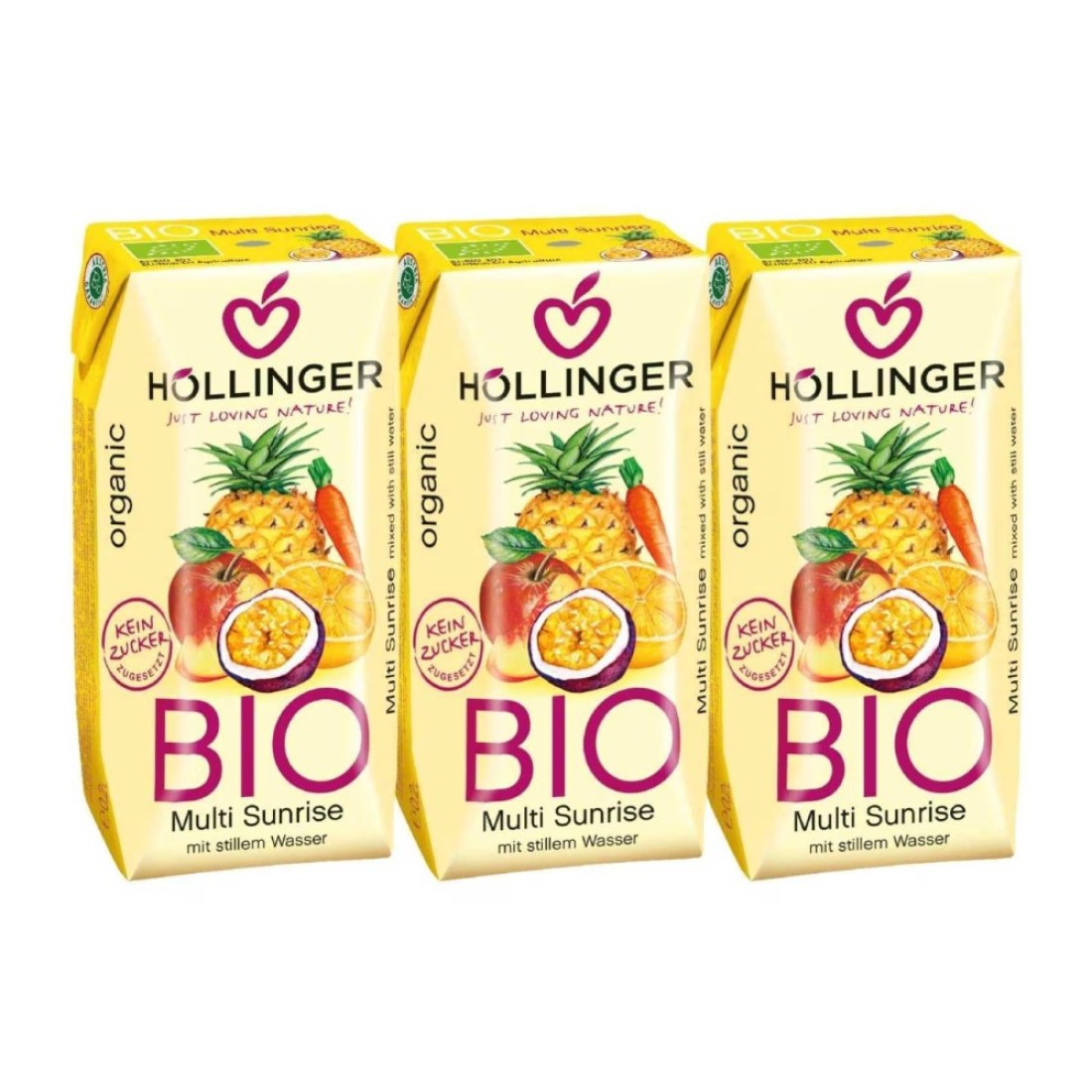 Hollinger Organic Multi Sunrise Mix Fruit Juice 200ml Pack of 3