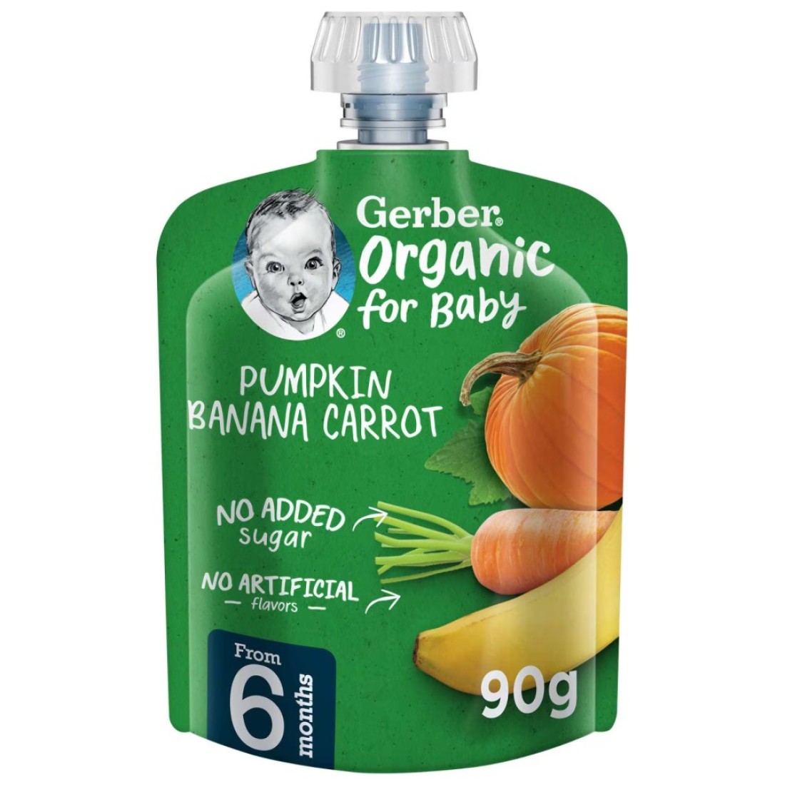 Gerber Organic with Pumpkin, Banana and Carrot, 90g