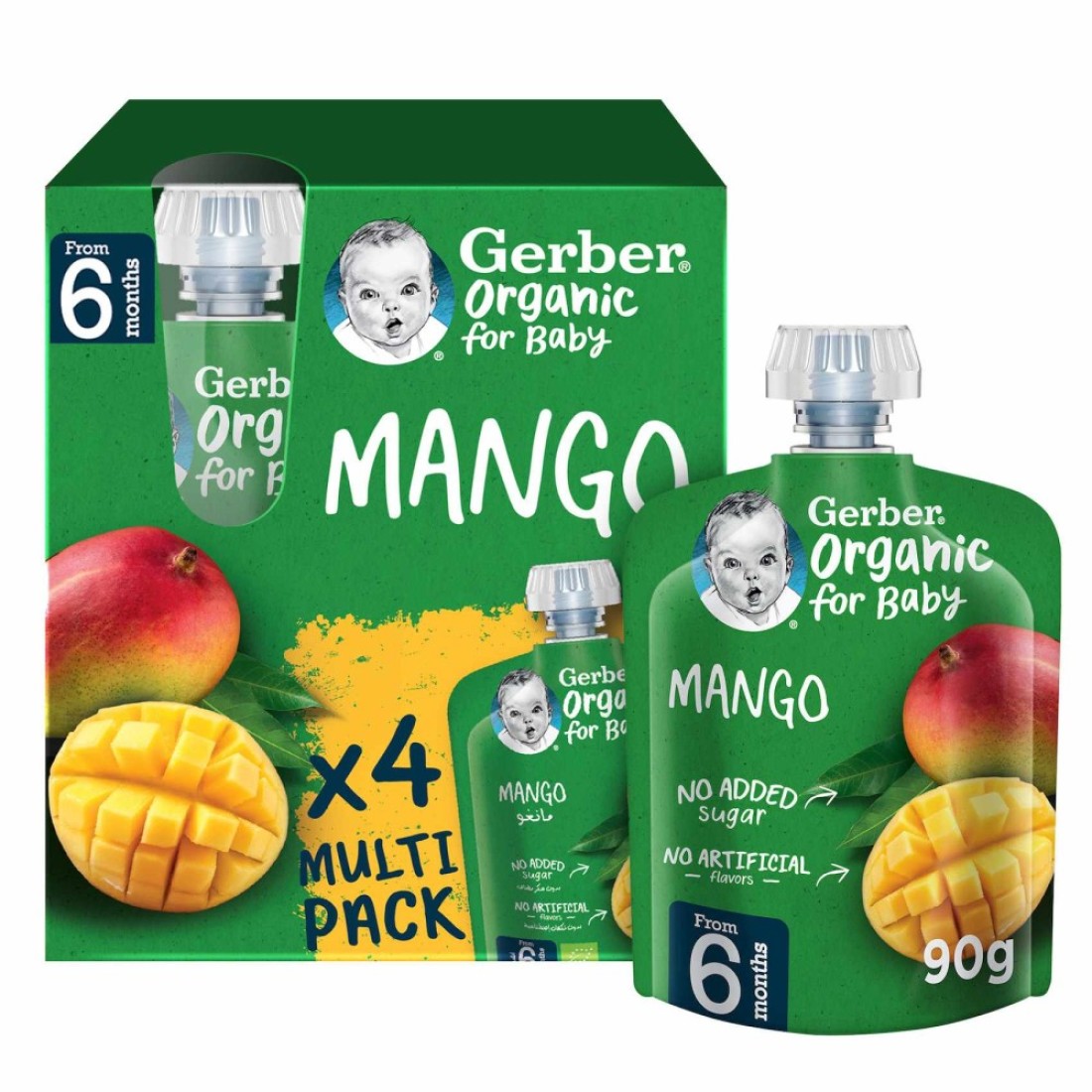 Gerber Organic with Mango, 90g, Pack of 4
