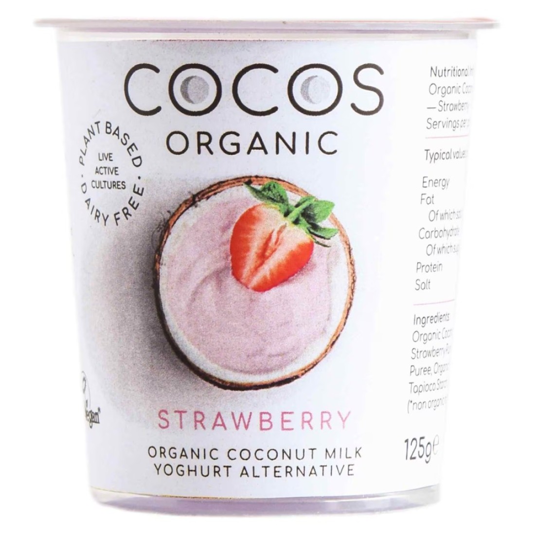 Cocos Organic Coconut Milk Yoghurt Alternative Strawberry 125g