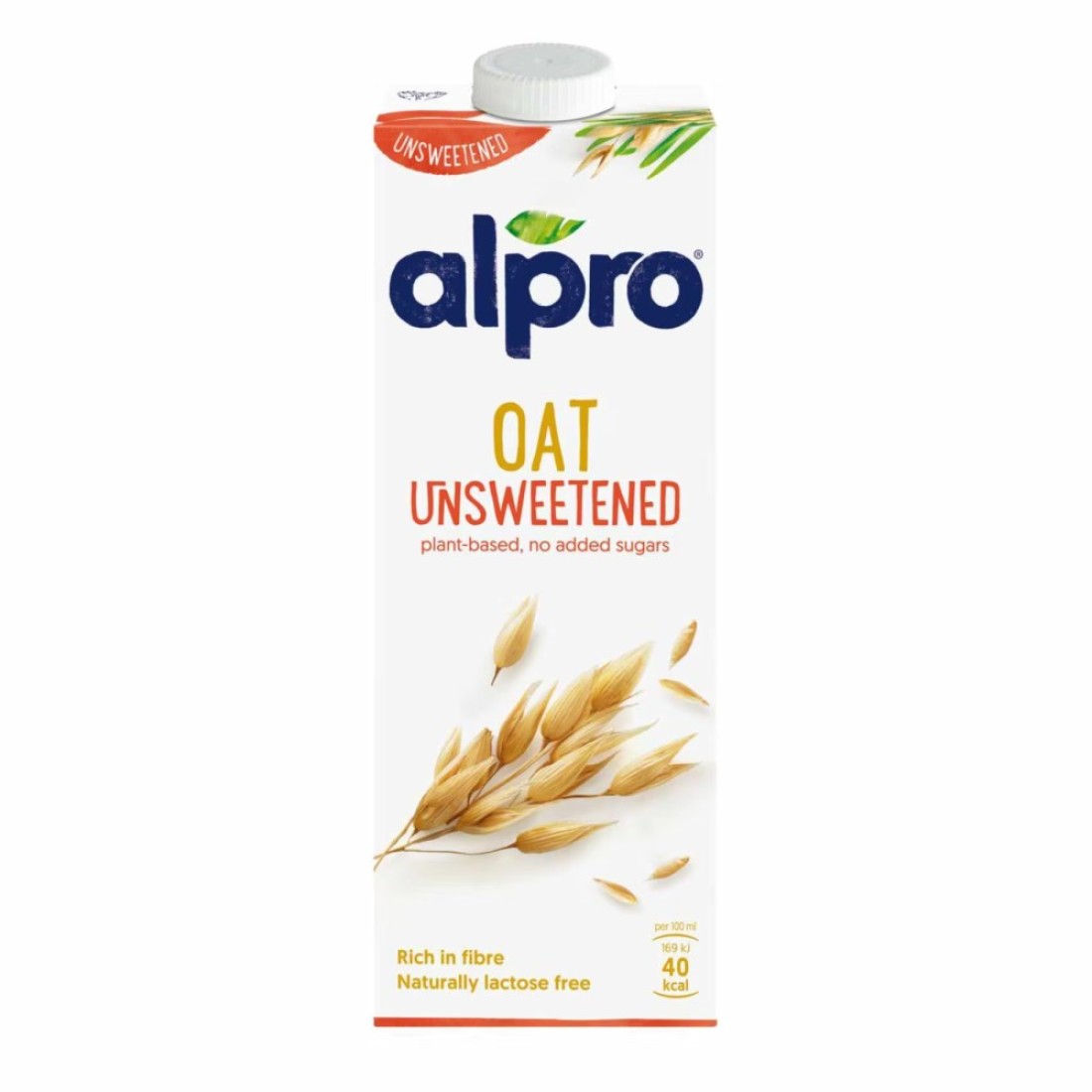Alpro Oat Unsweetened Drink, 100% Plant-Based, Lactose Free 1L