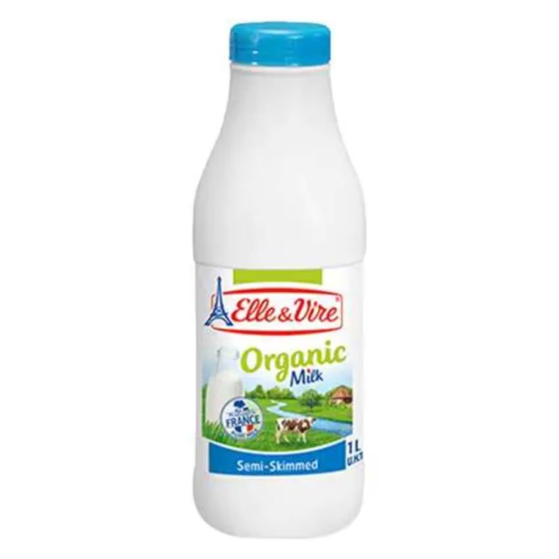 Elle &amp; Vire Organic Semi-Skimmed Milk 1L