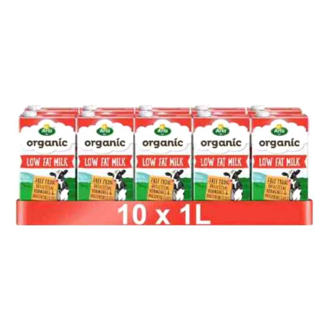 Arla Organic Low Fat Milk Multipack, 1L Pack of 10