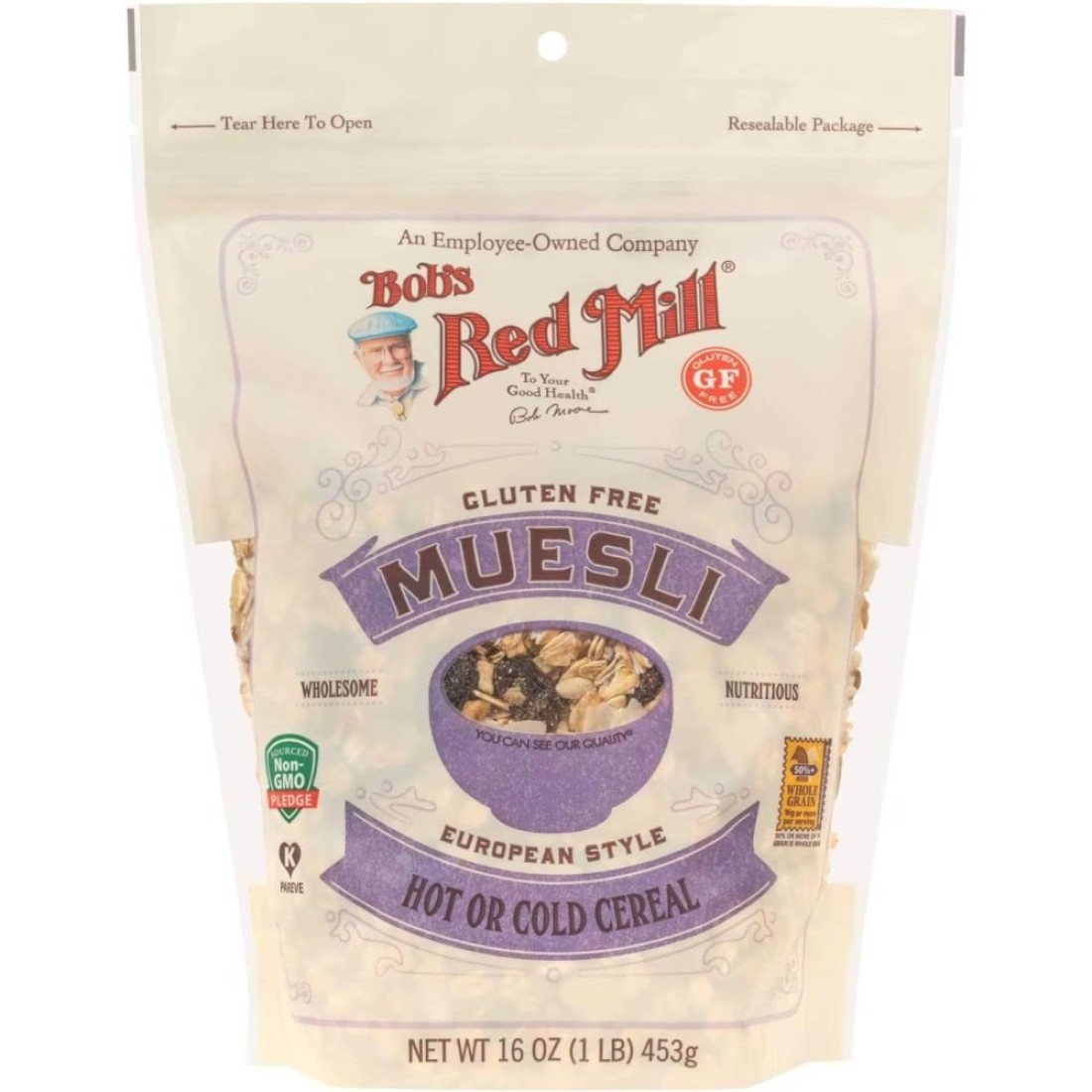 Bob&#39;s Red Mill Gluten Free Muesli Hot or Cold Cereal Non-GMO 453g