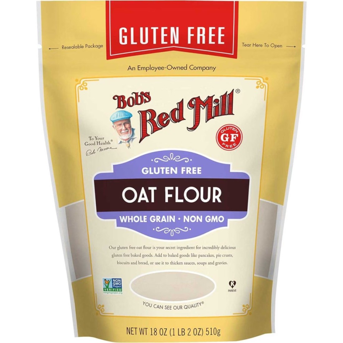 Bob&#39;s Red Mill Gluten Free Oat Flour Whole Grain Non-GMO510g