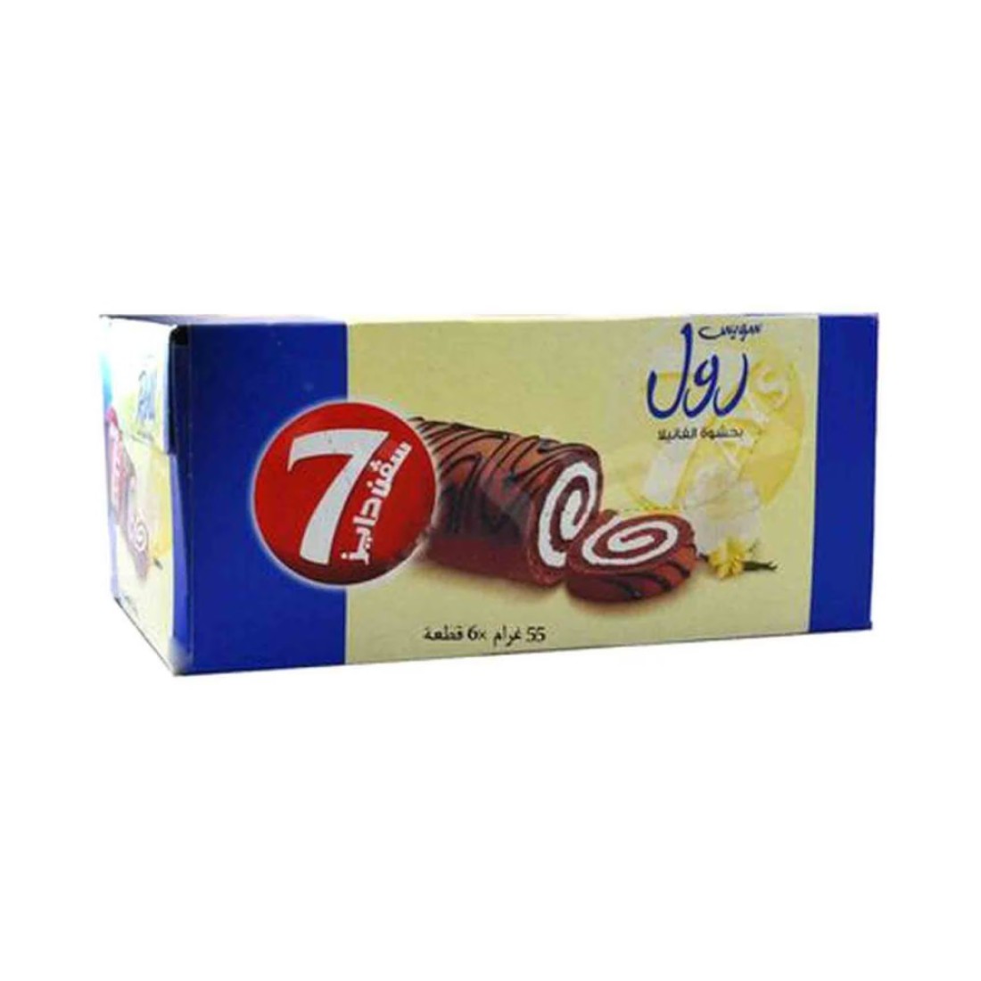 7 Days Swiss Roll Jumbo Vanilla 55g Pack of 6