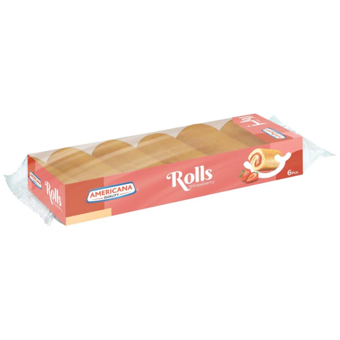 Americana Swiss Rolls- Strawberry 120g Pack of 6 Rolls