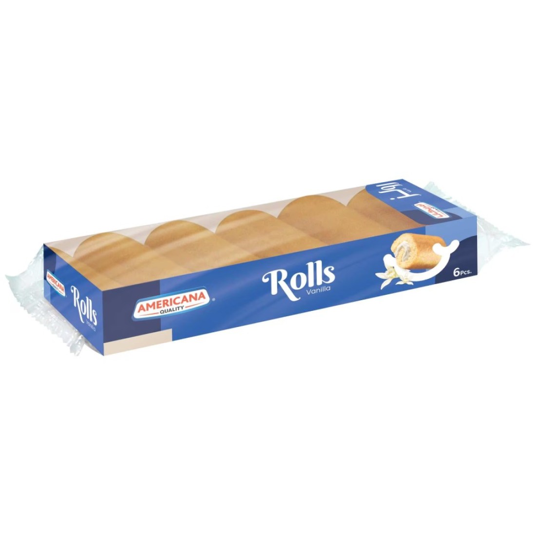 Americana Swiss Rolls- Vanilla 120g Pack of 6 Rolls