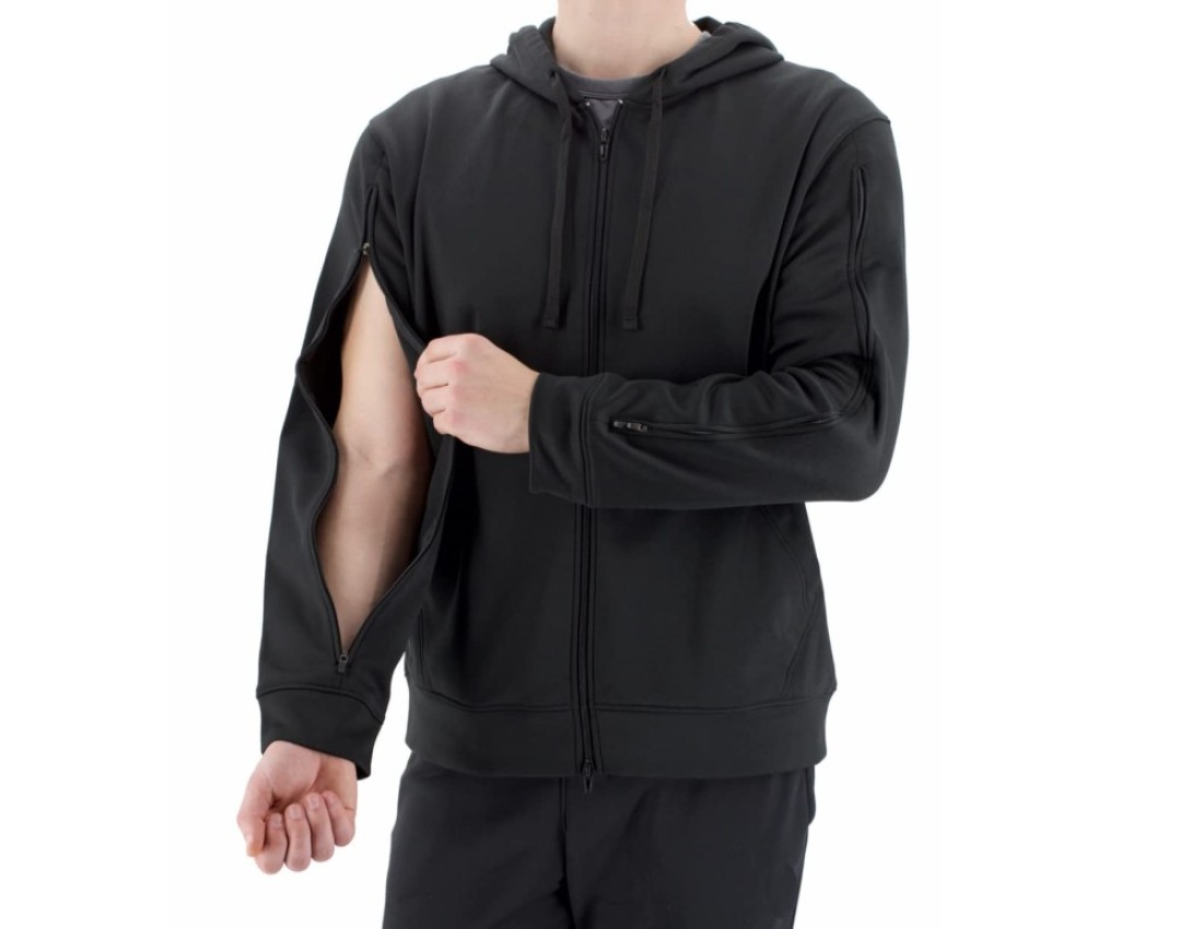 RENOVA MEDICAL WEAR Dialysis Access Sweatshirt - Men&#39;s - Women&#39;s - Unisex Sizing (Large, Black)