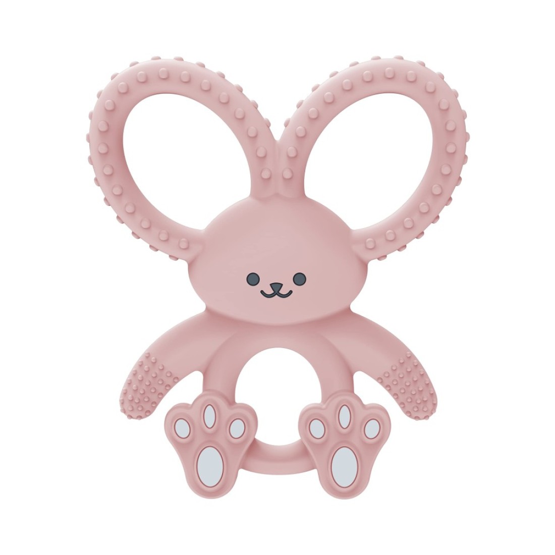 Dr. Brown&#39;s Flexees Pink Bunny, Soft 100% Silicone Baby Teether, BPA Free, 3m+