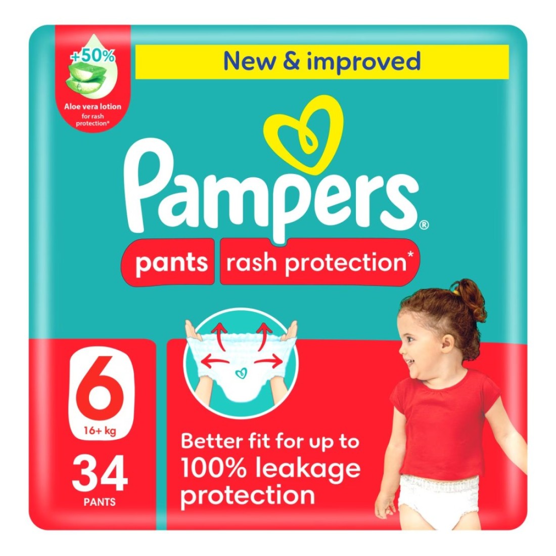 Pampers Rash Protection Diaper Pants Size 6 16kg+ 34 Pants