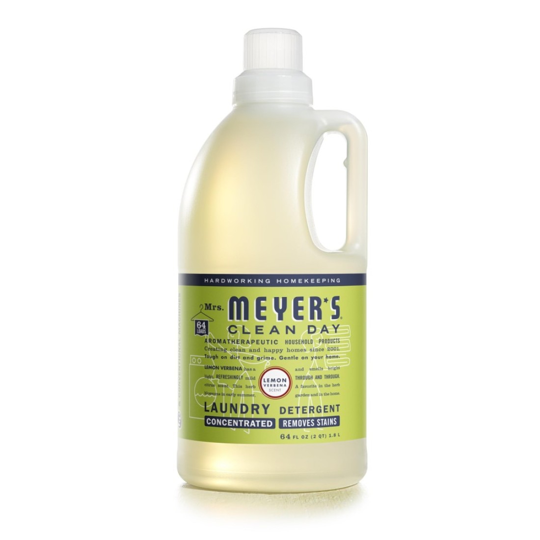 MRS. MEYER&#39;S CLEAN DAY Liquid Laundry Detergent, Biodegradable Formula Infused with Essential Oils, Lemon Verbena, 64 oz (64 Loads)