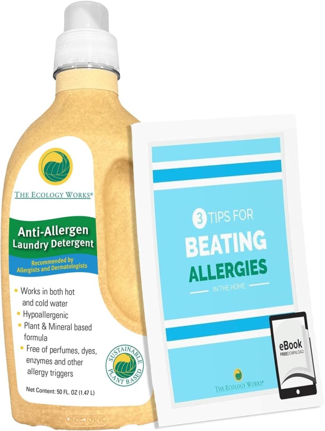 AntiAllergy Laundry Detergent Natural Allergy Free for Pet Dander Allergy Pollen For Sensitive Skin Washing Baby Clothes Unscented