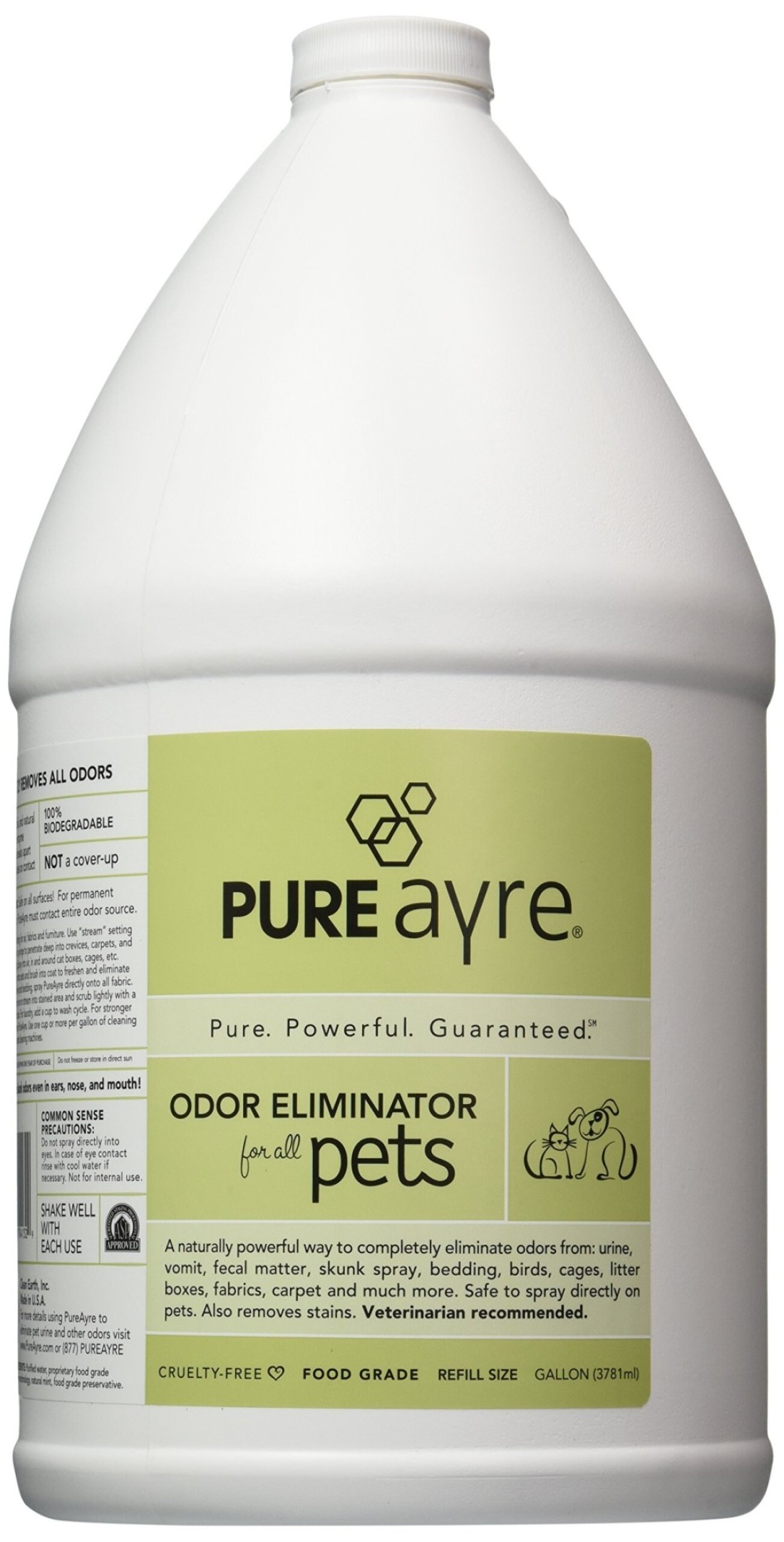 PureAyre AllNatural PlantBased Pet Odor Eliminator Pure Powerful and Completely Safe 1 Gallon
