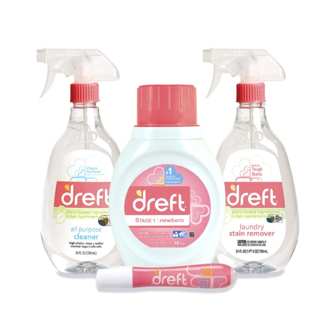 Baby Gifts Set by Dreft Baby and Mom Gift Set with Liquid Laundry Detergent Laundry Stain Remover Stain Remover Pen All Purpose Cleaner Spray Great for Baby Showers