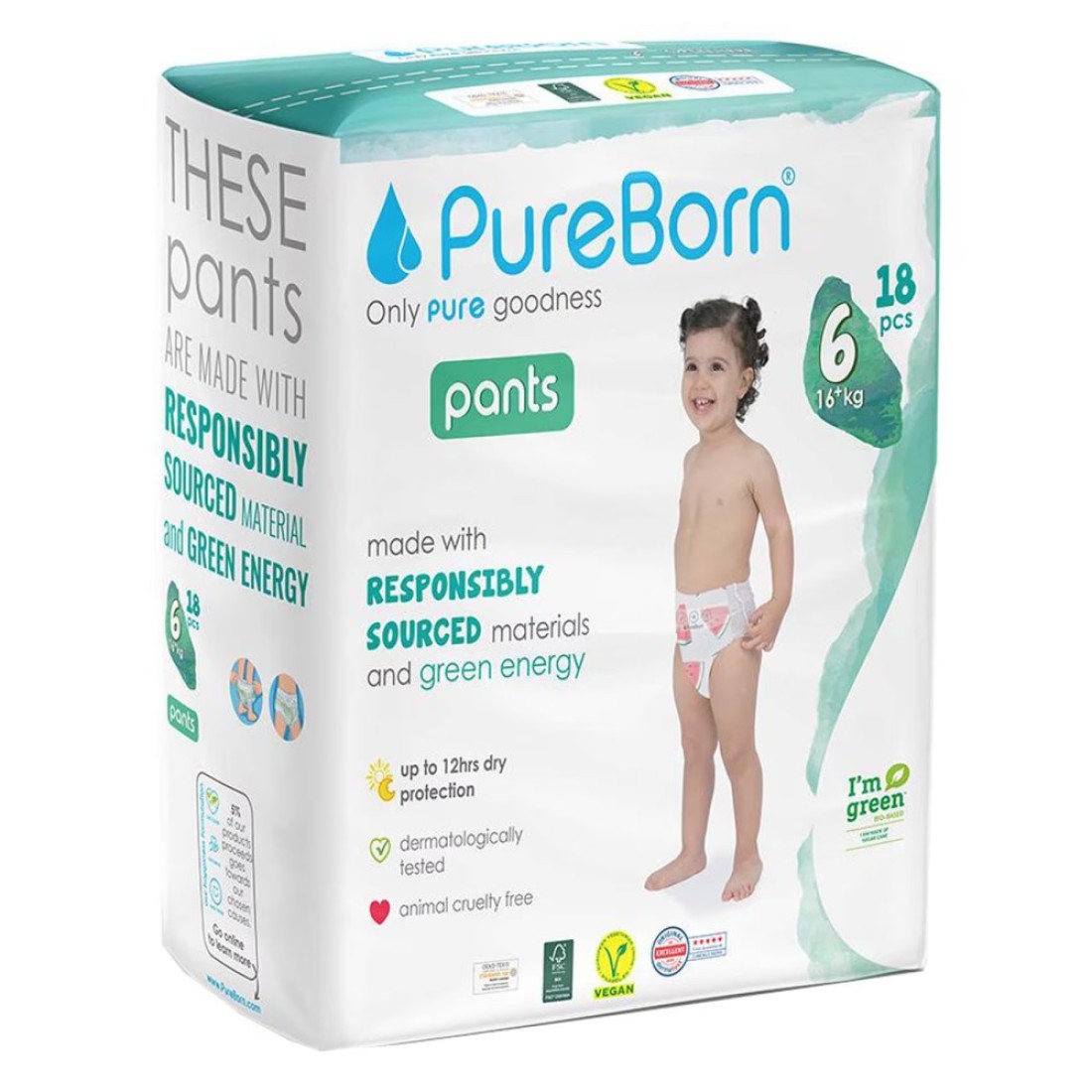 PureBorn Pull-Up Training Pants Extra Large Size 6 16kg+ 18 Pants
