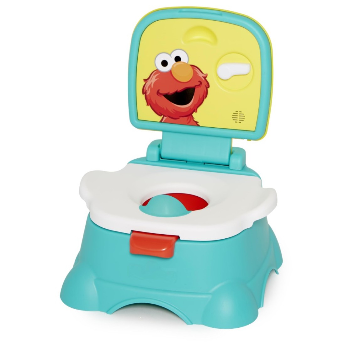 Sesame Street Elmo Horray 3-in-1 Potty Training Toilet Seat and Step Stool, Easy to Clean Design with Flush Handle and Sounds, Great for Travel, Perfect for Toddler Boys and Girls 1-3