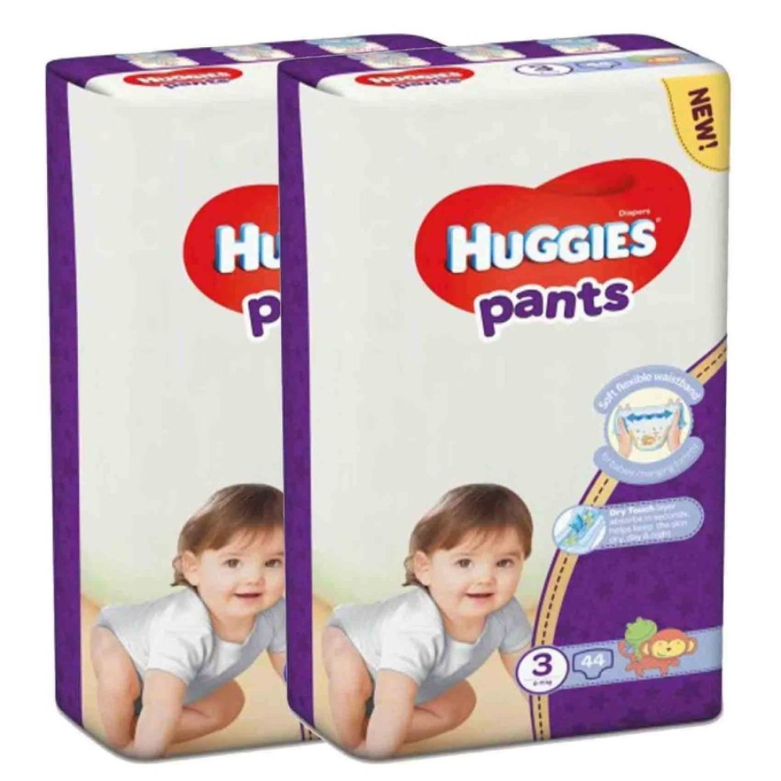 Huggies Diaper Pants Size 3 6-11kg 44 Pants Pack of 2