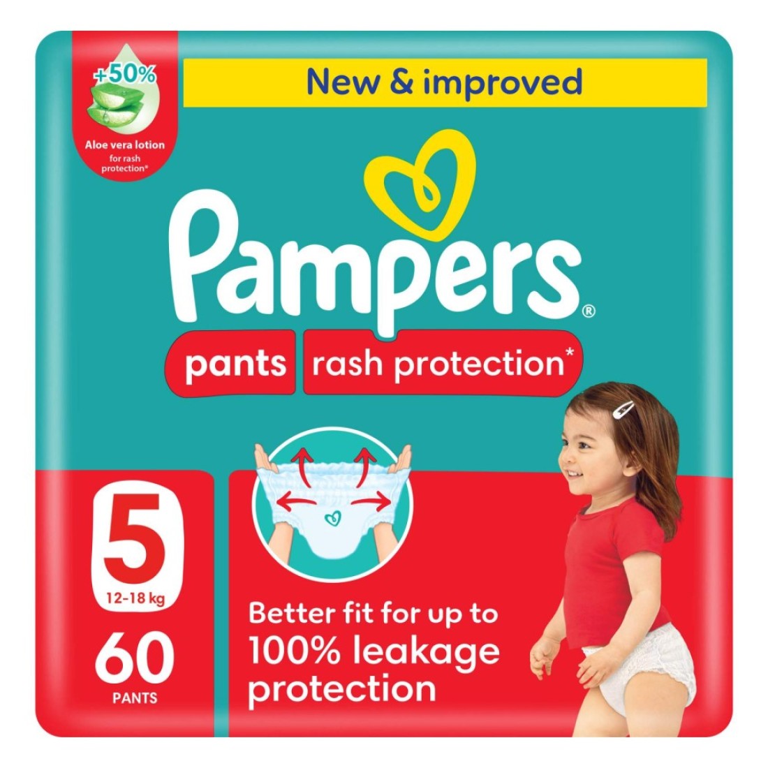 Pampers Rash Protection Pants Size 5 12-18kg Giant Pack 60 Pants