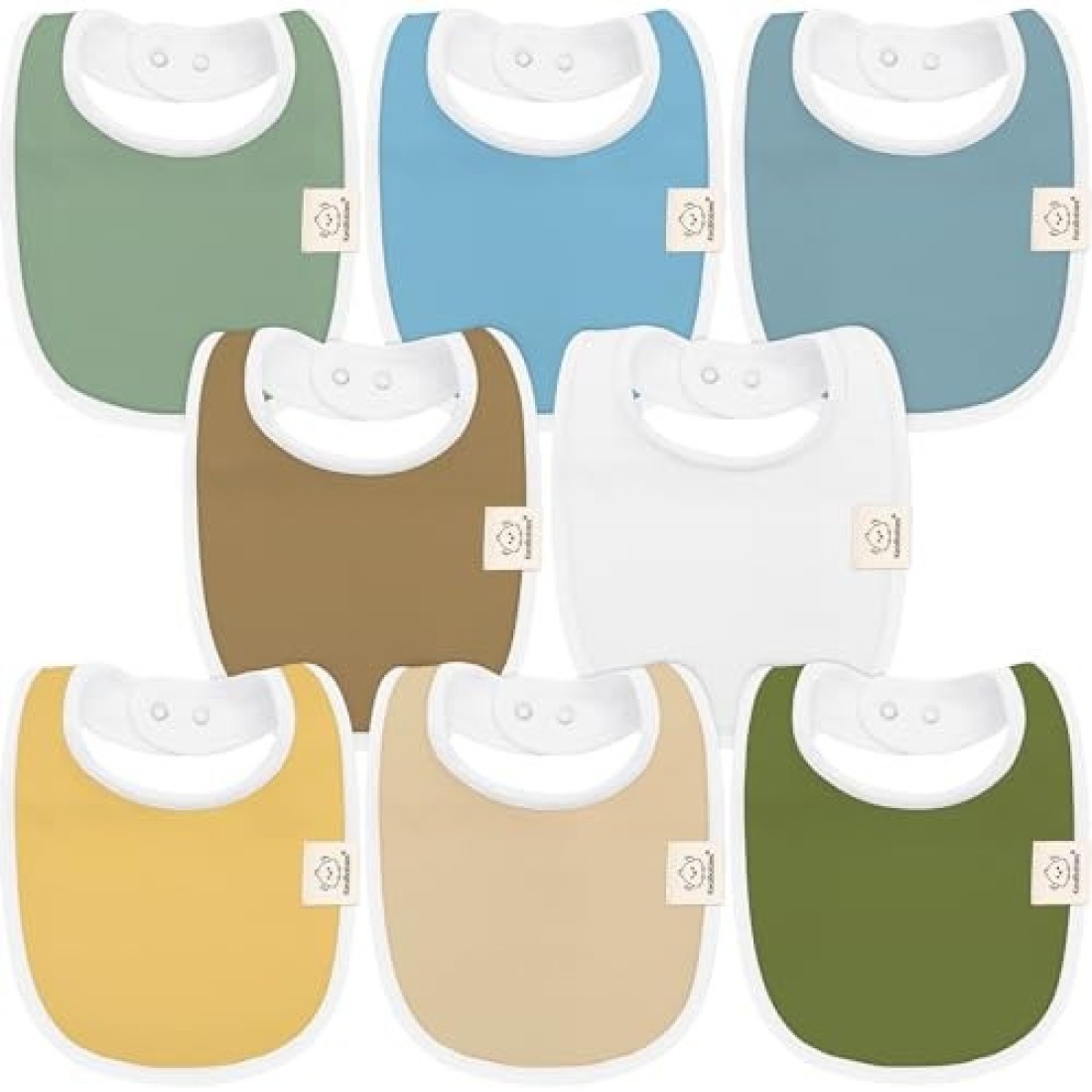 KeaBabies 8Pack Organic Baby Bibs for Girls Boys Teething Baby Bibs for Boy Girl Newborn Bibs for Baby Girl Boy Daybreak