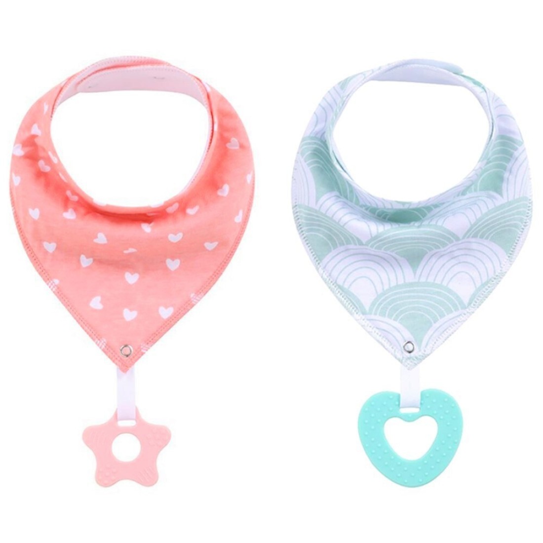 Little Story Bandana Drool Bibs Set of 2 - Love