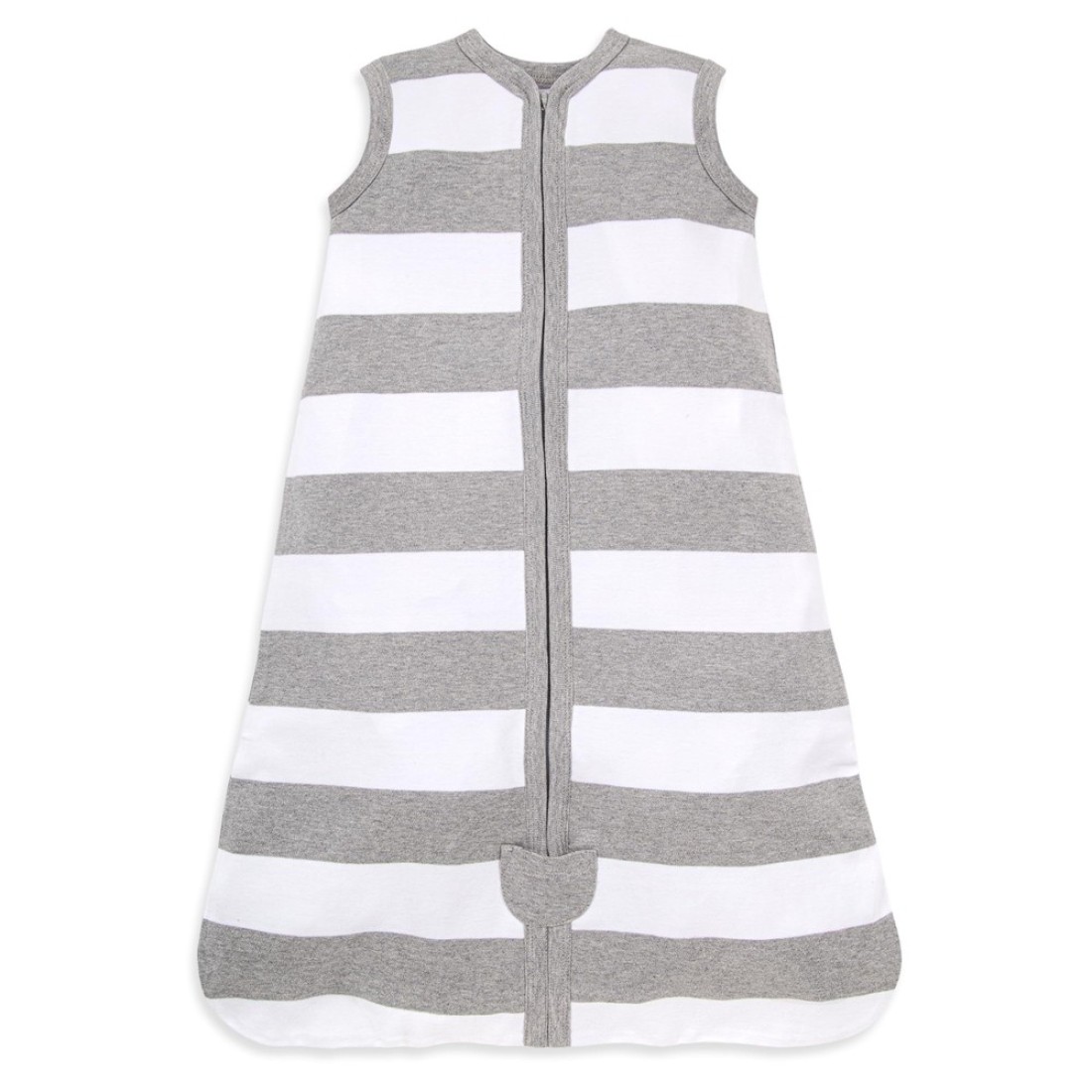 Burt&#39;s Bees Baby Baby Beekeeper Wearable Blanket, 100% Organic Cotton, Swaddle Transition Sleeping Bag, Rugby Stripe Heather Grey, Small