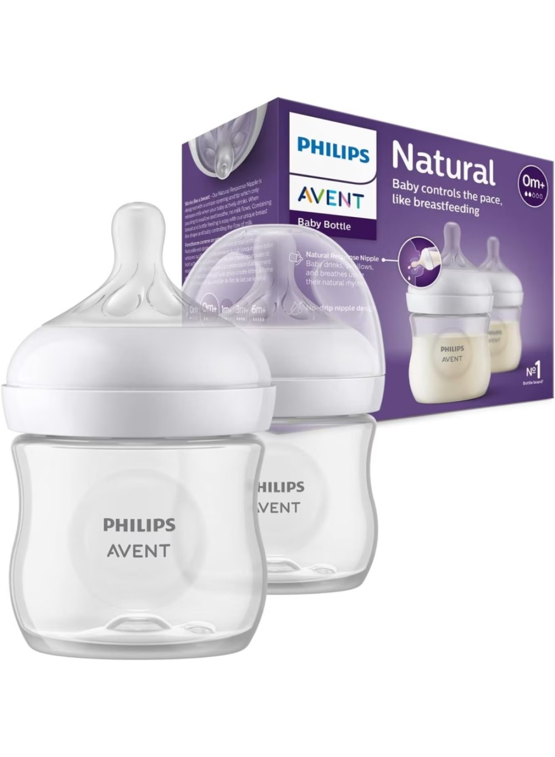 Philips Avent Natural Response Baby Milk Bottle For Newborns And Up BPA Free, 250ml