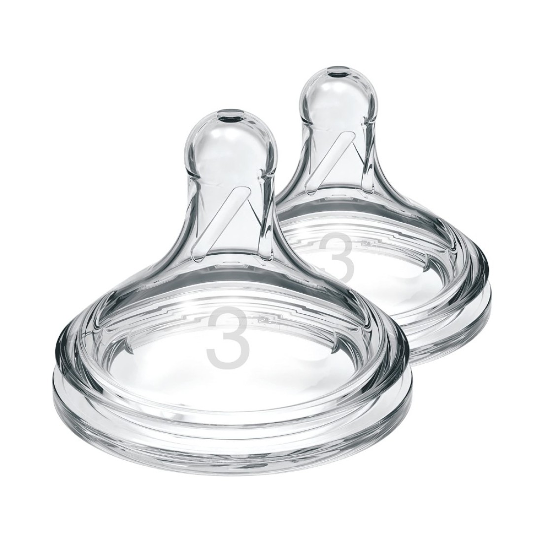 Dr. Brown&#39;s Natural Flow Level 3, Wide-Neck Baby Bottle Nipple, Medium-Fast Flow, 6m+. 100% Silicone, 2 Count (Pack of 1)
