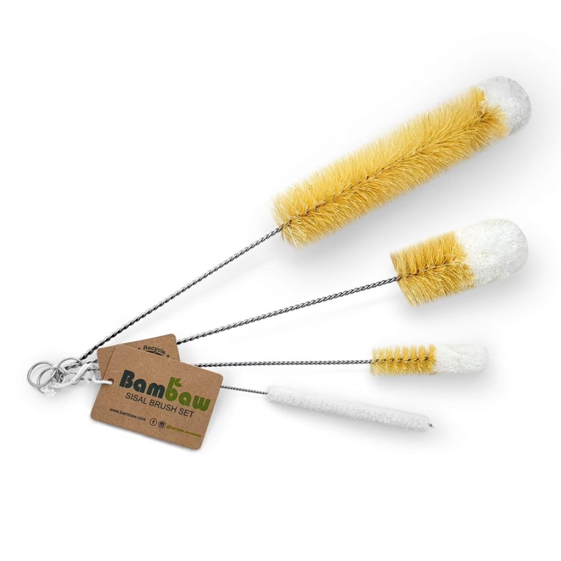 Bambaw Bottle Brush Set 4 Bottle Brushes Cleaning Brushes Bottle Brushes Bottle Swabs Straw Brush Glass Brushes Soft Cotton Tip 4 Sizes