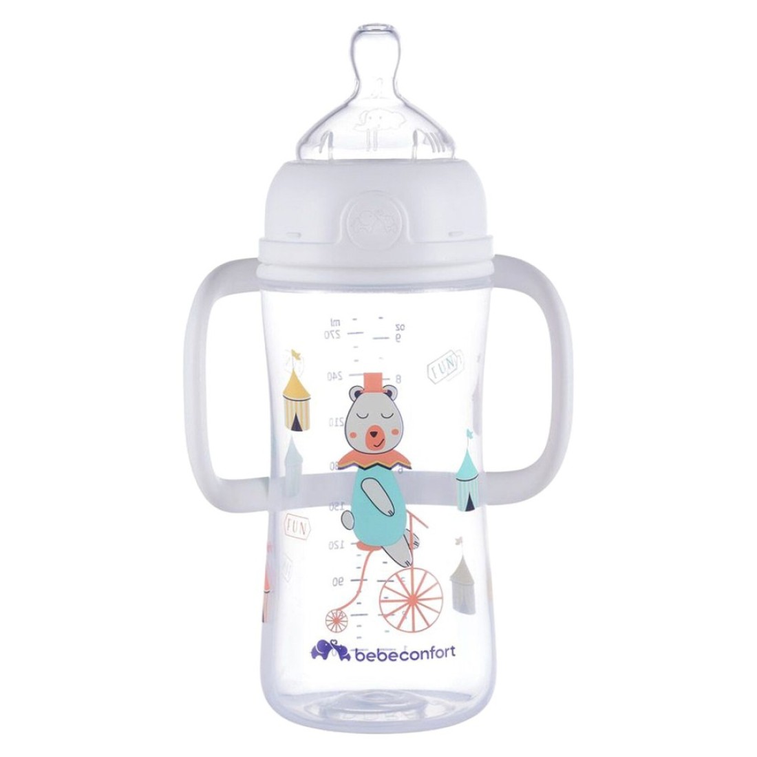 Bebeconfort Emo Polypropylene Bottle Whandle 270ml White