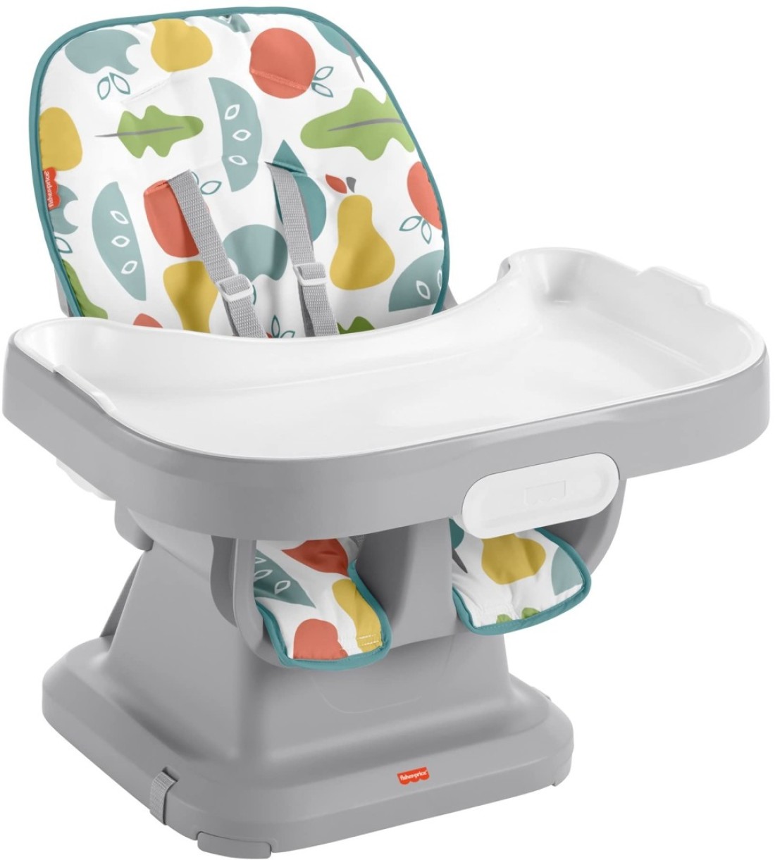 Fisher-Price Baby to Toddler High Chair SpaceSaver Simple Clean Portable Dining Seat &amp; Booster with Washable Deep Tray &amp; Liner, Pearfection