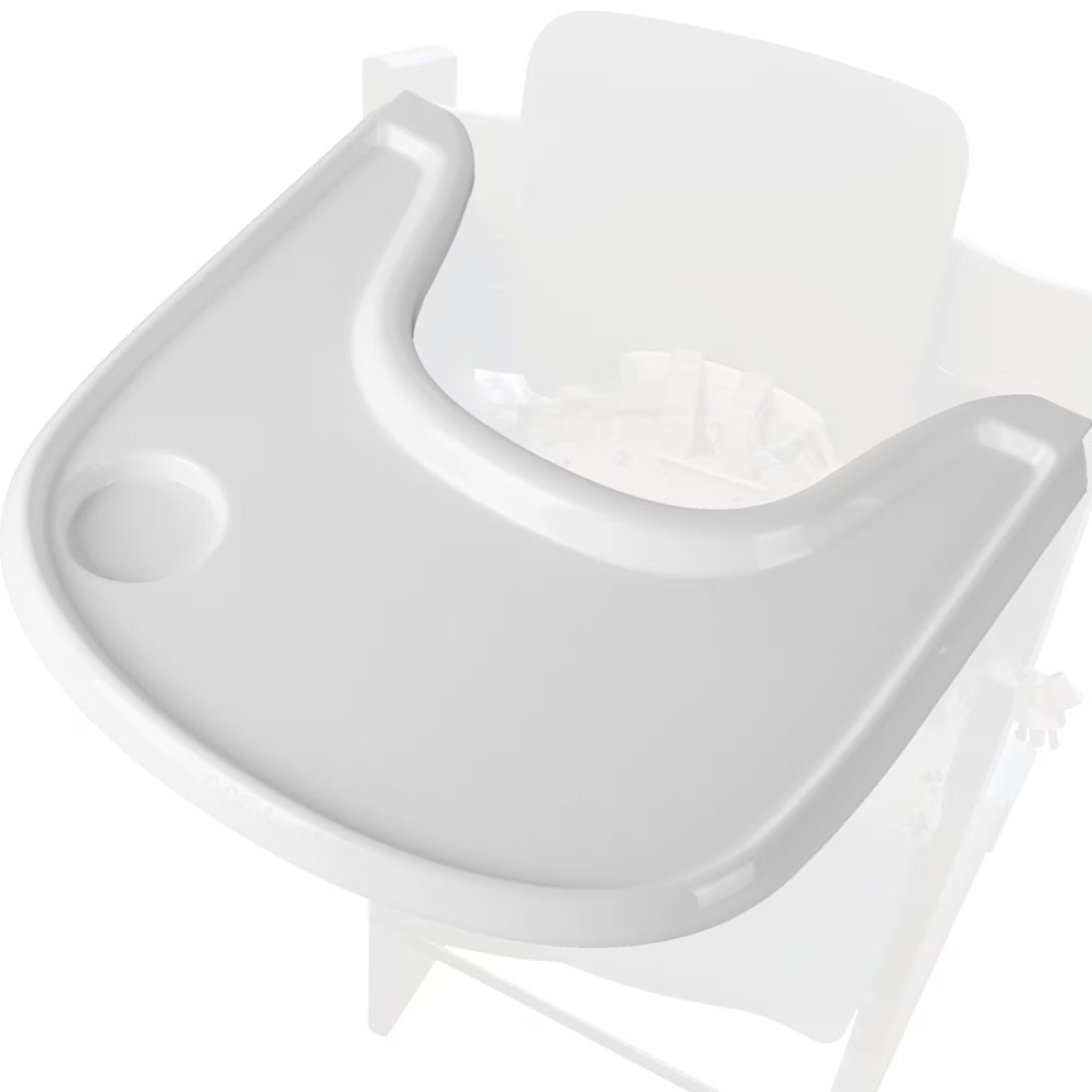LuQiBabe Baby High Chair Tray Compatible with Stokke Tripp Trapp Chair with Cup Holder - Smooth Surface and Strong Suction - Made with Food-Safe Plastic (BPA BPS BPF Lead and Phthalate Free) - White