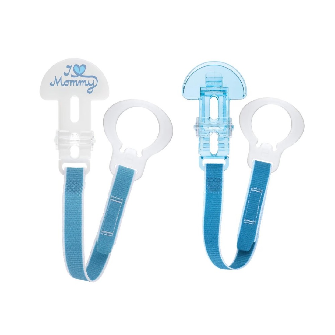 MAM 2 Clips for Pacifiers With Fasteners and Flexible Rings for Boys Designs May Vary