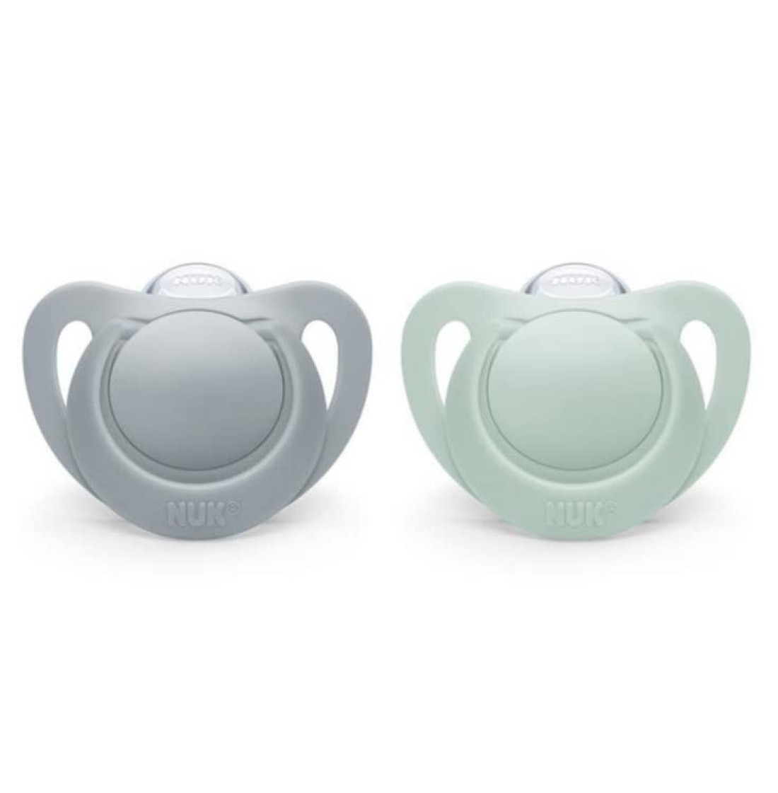 NUK Orthodontic Pacifiers Light Blue-Blue 6-18 Months Best Pacifier for Breastfed Babies BPA Free Shaped to Soothe Just Like Mom 2-Pack (Blue)