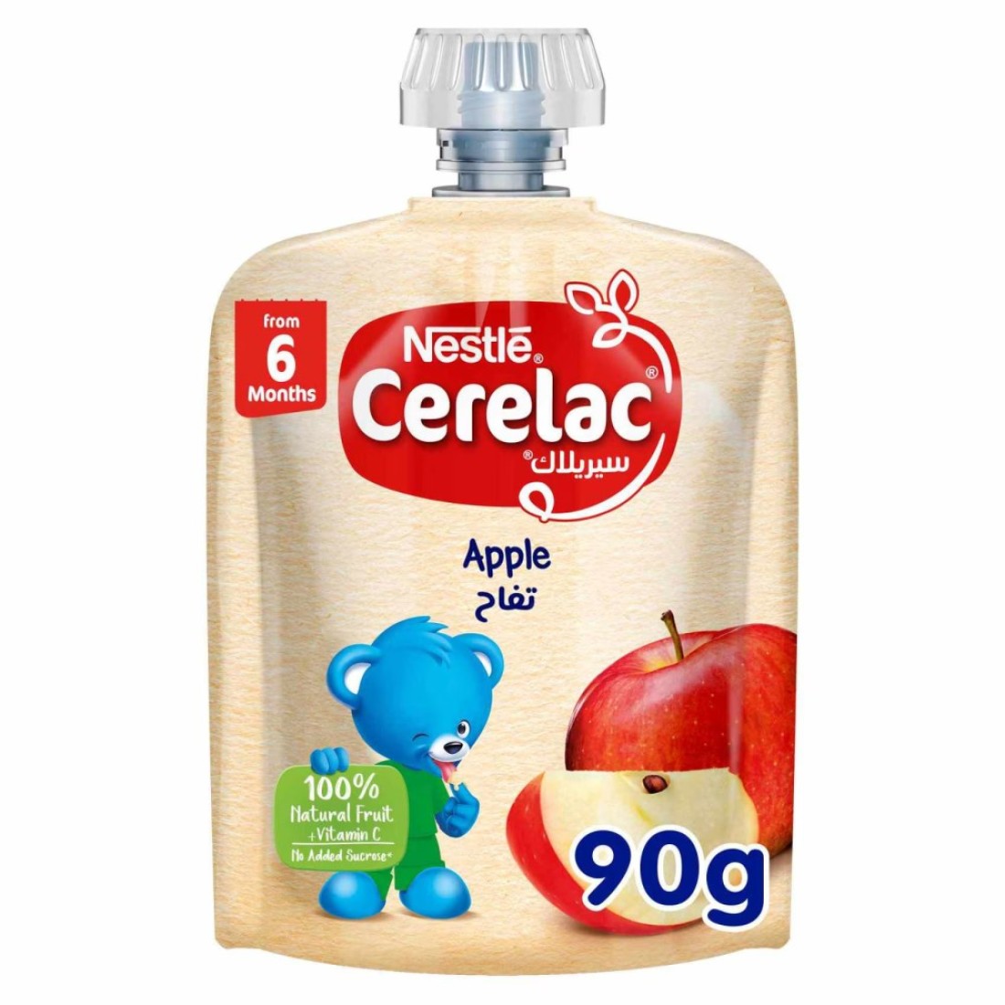 Nestle Cerelac Fruits Puree Pouch, Apple, from 6 Months, 90g