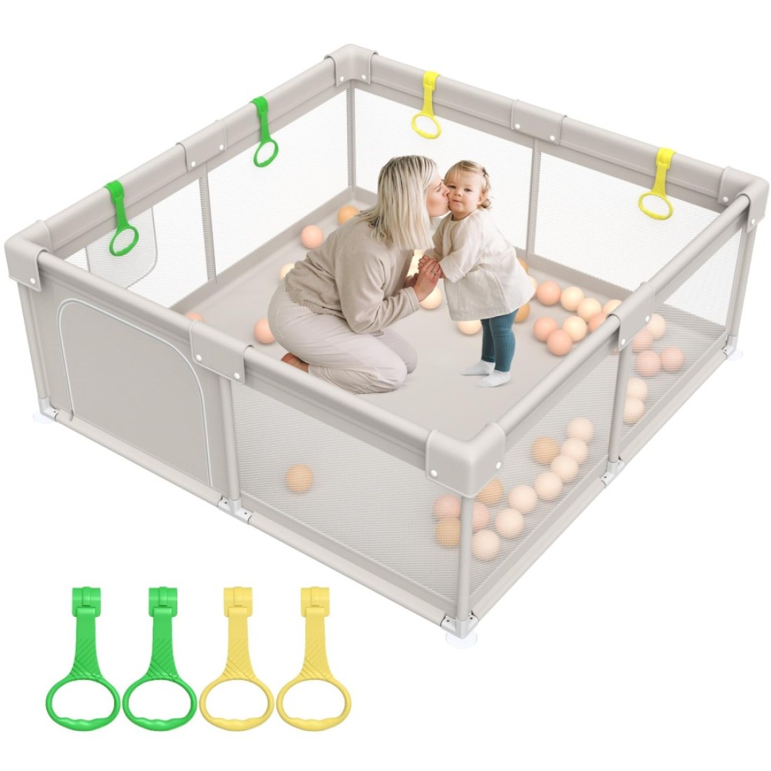 Baby Playpen,Playpen for Babies and Toddlers, Play Pen for Kids, Play Pen for Babies and Toddlers (59 * 59 inch playpen Without mat)