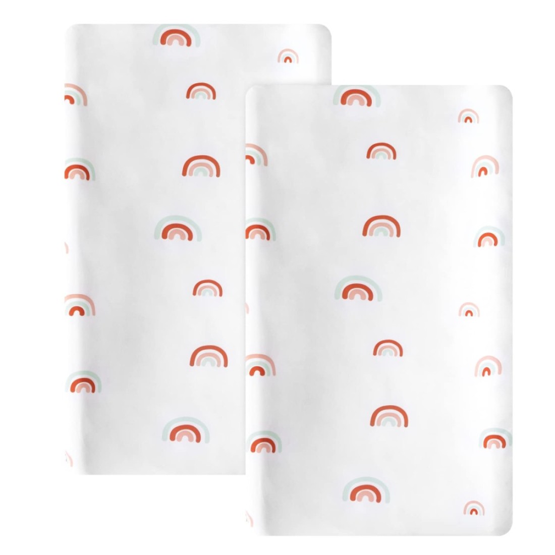 Rainbow Changing Pad Cover 2 Pack Diaper Changing Table Pad Covers 32&rdquo;x17&rdquo;x5.5&rdquo; for Standard Baby Changing Pads Universal Microfiber Soft Cradle Sheets for Baby Boys Girls