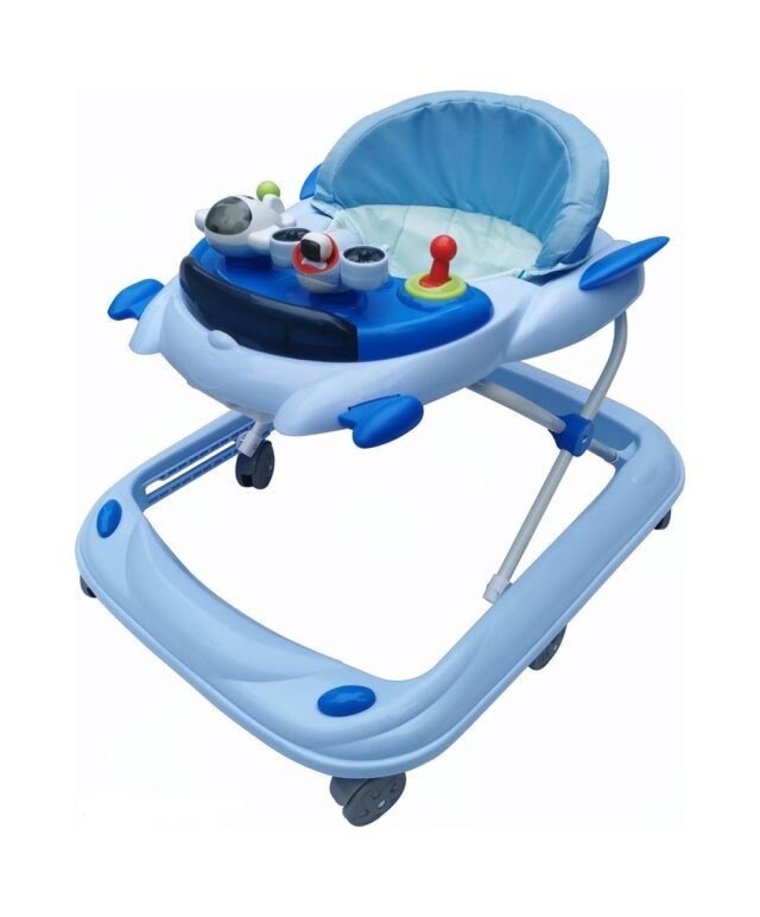 Lovely Baby Foldable Kids Walker BW10 with Adjustable Height, Musical Toys, Rotating Wheels, Comfortable &amp; Safe Activity Walker for Toddlers, Small Infant Boy Girl 6-18 months - Blue