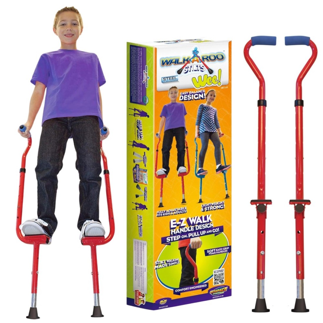 Geospace Original Walkaroo Wee Balance Stilts Beginners Little Kids Ages 4 up Red