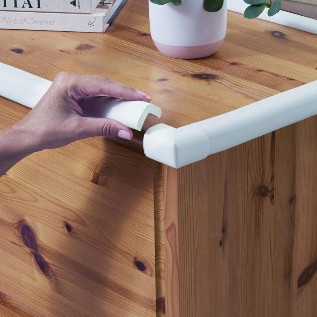 Toddleroo by North States Foam Edge Protector Add Safety Around Wood Glass or Stone Edges with Impact Absorbing Foam Protector Baby Proof with Confidence 79 Roll White