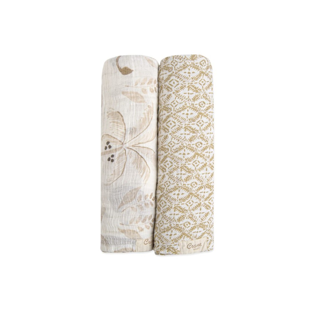 Crane Baby 100% Cotton Muslin Swaddle Blankets, Kendi Safari Animal, Baby Swaddle Blanket, Set of 2, 47&quot; x 47&quot;, Swaddles for Newborns, Baby Muslin Swaddle Blanket, Swaddle Blankets for Boys &amp; Girls