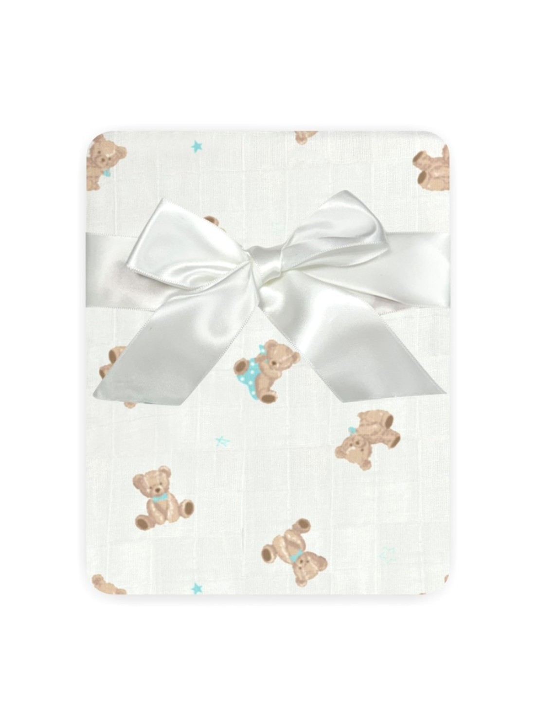 American Baby Company 100% Cotton Muslin Swaddle Blanket, Soft, Breathable &amp; Lightweight, Teddy Bear, 47&quot; x 47&quot; Perfect for Swaddling, Travel and Gifting