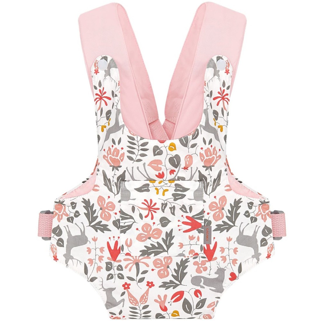 GAGAKU Toy Baby Carrier for Dolls Doll Accessory Stuffed Animal Carrier for Kids with Adjustable Straps - Pink Deer