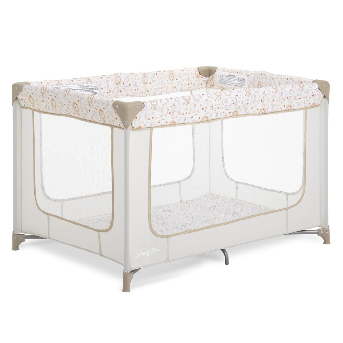 Dream On Me Zodiak Portable Playard with Carry Bag Shoulder Strap Beige