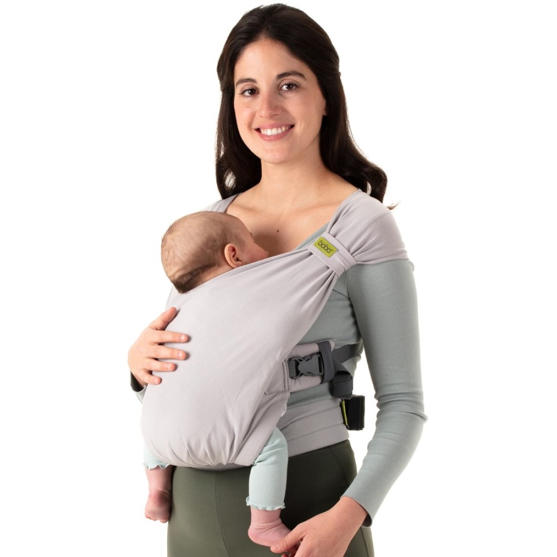Boba Bliss Hybrid Baby Carrier Newborn to Toddler - 2-in-1 Baby Wrap &amp; Baby Carrier - Pre-Wrapped Baby Sling Wrap Newborn - Certified Hip-Healthy - Soft &amp; Stretchy Baby Sling Carrier- 7-35 lbs (Grey)