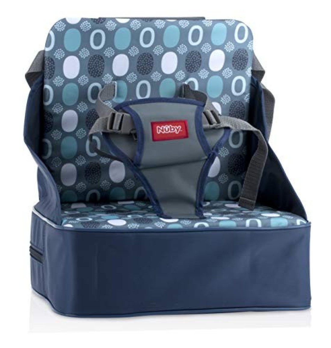 Nuby Easy Go Booster Seat - Travel Booster Seat for Babies and Toddlers - Holds Up To 50 Pounds - 9+ Months - Blue