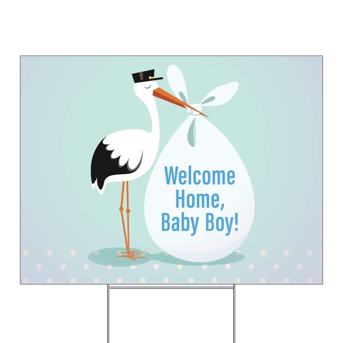 Imagine Signs Welcome Home Baby Boy Welcome Baby Yard Sign 18&quot; x 24